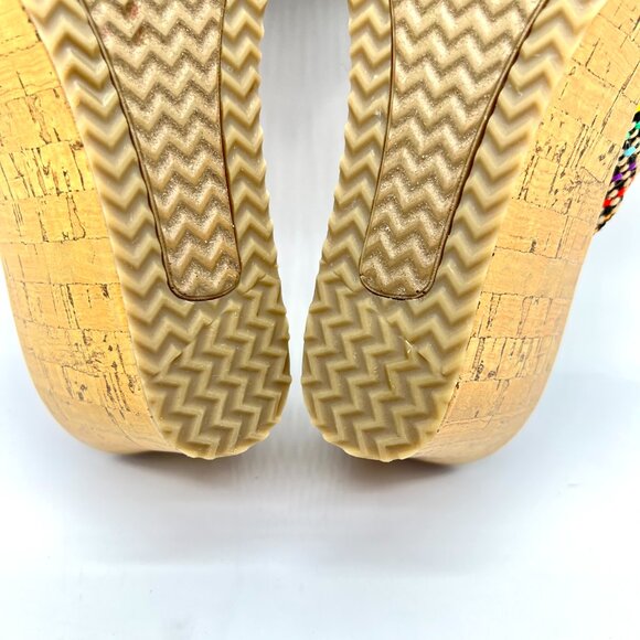 Skechers Cali Womens Beverlee Delighted Wedge Vegan Sandals Rainbow Multicolor - Picture 12 of 15